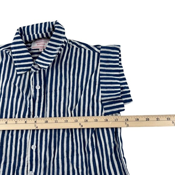 Hampton House Women's Blue & White Striped Sleeveless Button-up Size S - Picture 3 of 7